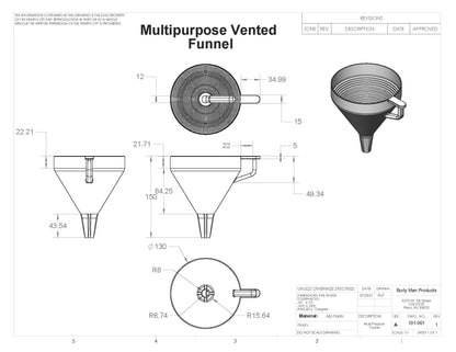 Turbo Funnel — Multipurpose Vented Funnel (No Backup, No Spill)